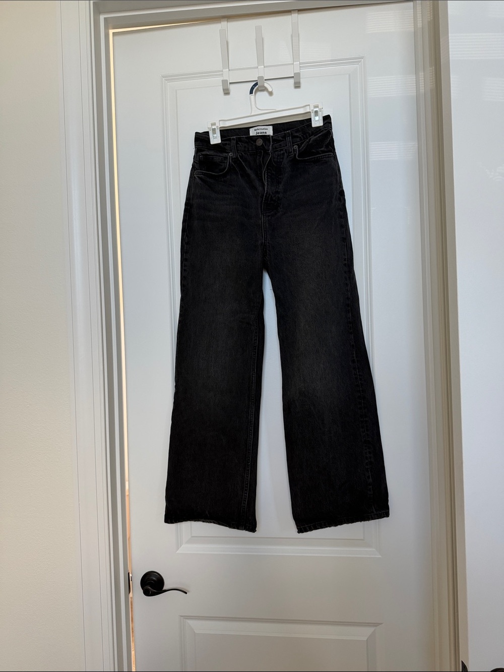 Reformation Black Straight-Leg Jeans
